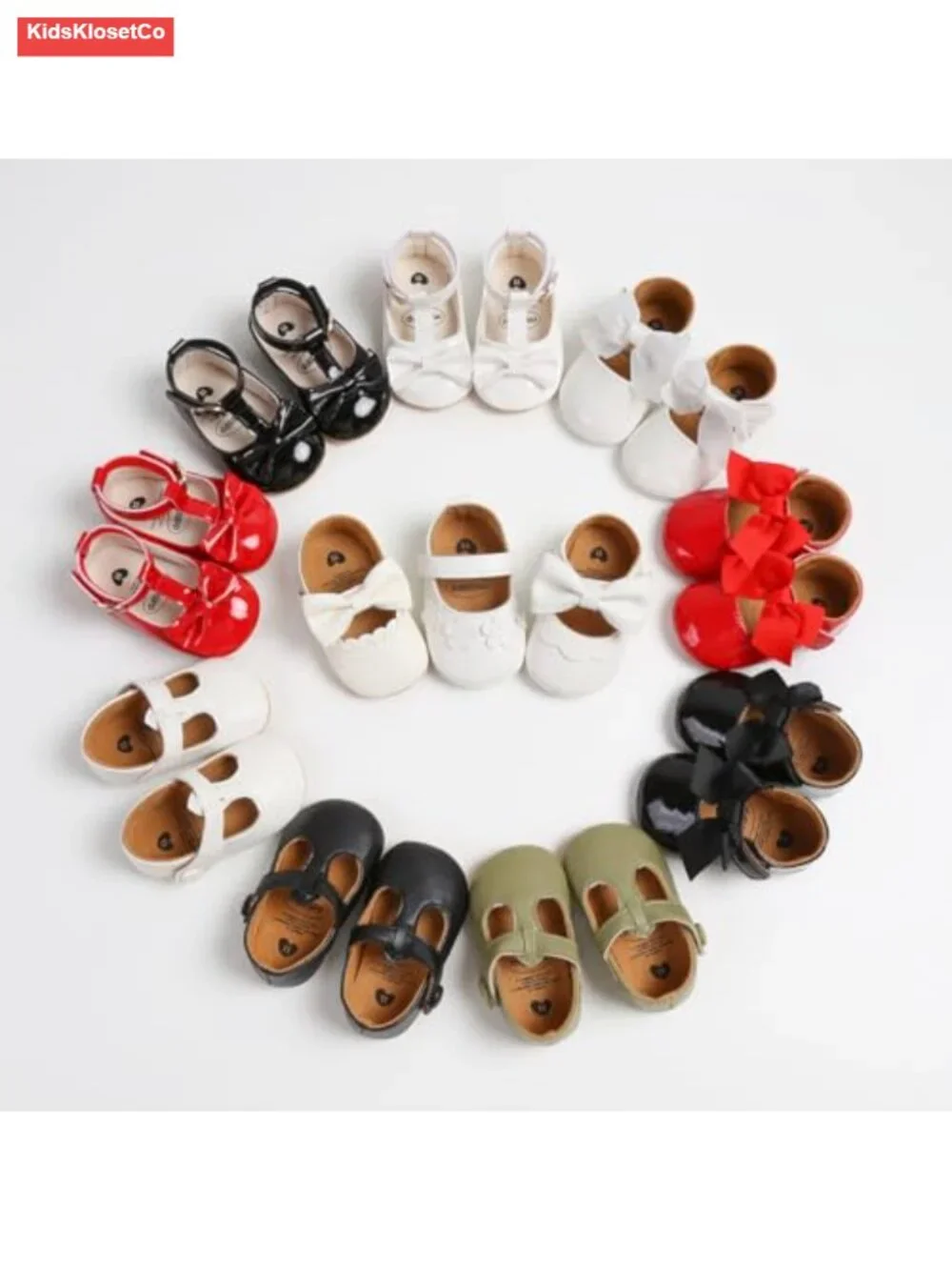 Baby Girls Mary Jane Flats Non-Slip Soft Sole Infant Walking Shoes Princess